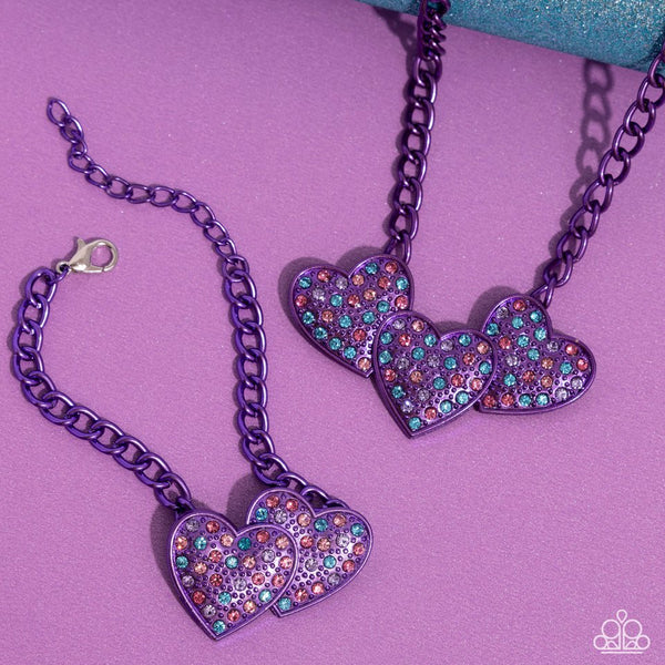 Paparazzi Low-Key Lovestruck Necklace and Bracelet Set