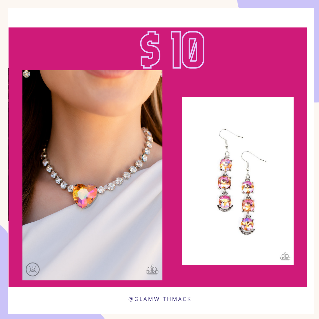 Orange Heart Iridescent Set