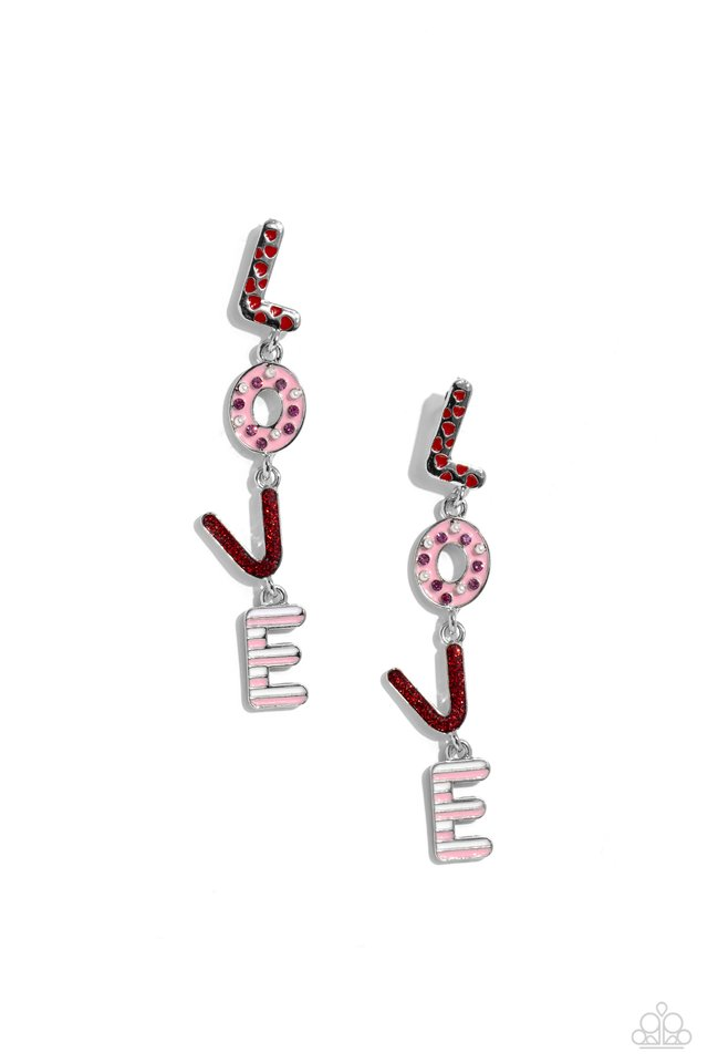 Paparazzi Lovestruck Set - Earrings and Bracelet Red