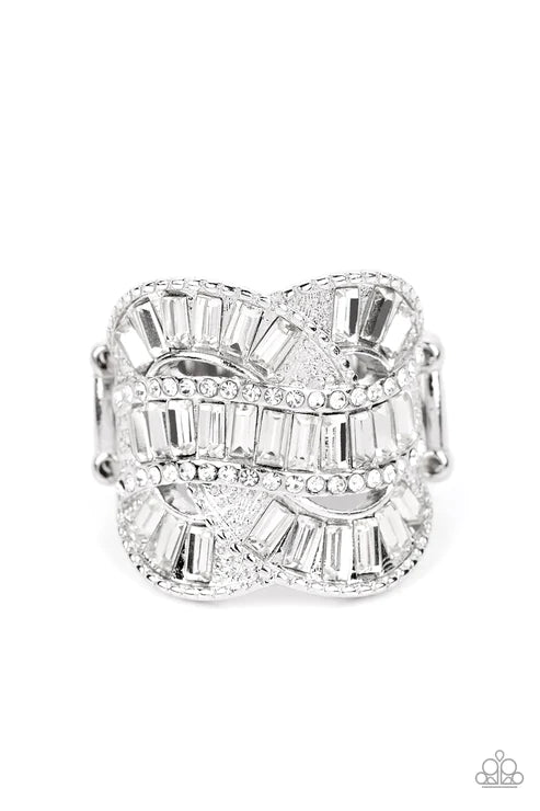Paparazzi Six-Figure Flex - White Ring