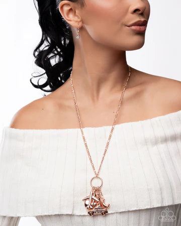 Paparazzi World Tour - Rose Gold Lanyard