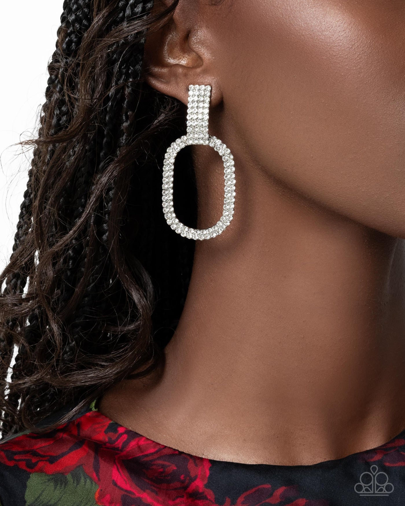 Paparazzi Guarded Glitz - White Clip-On Earrings