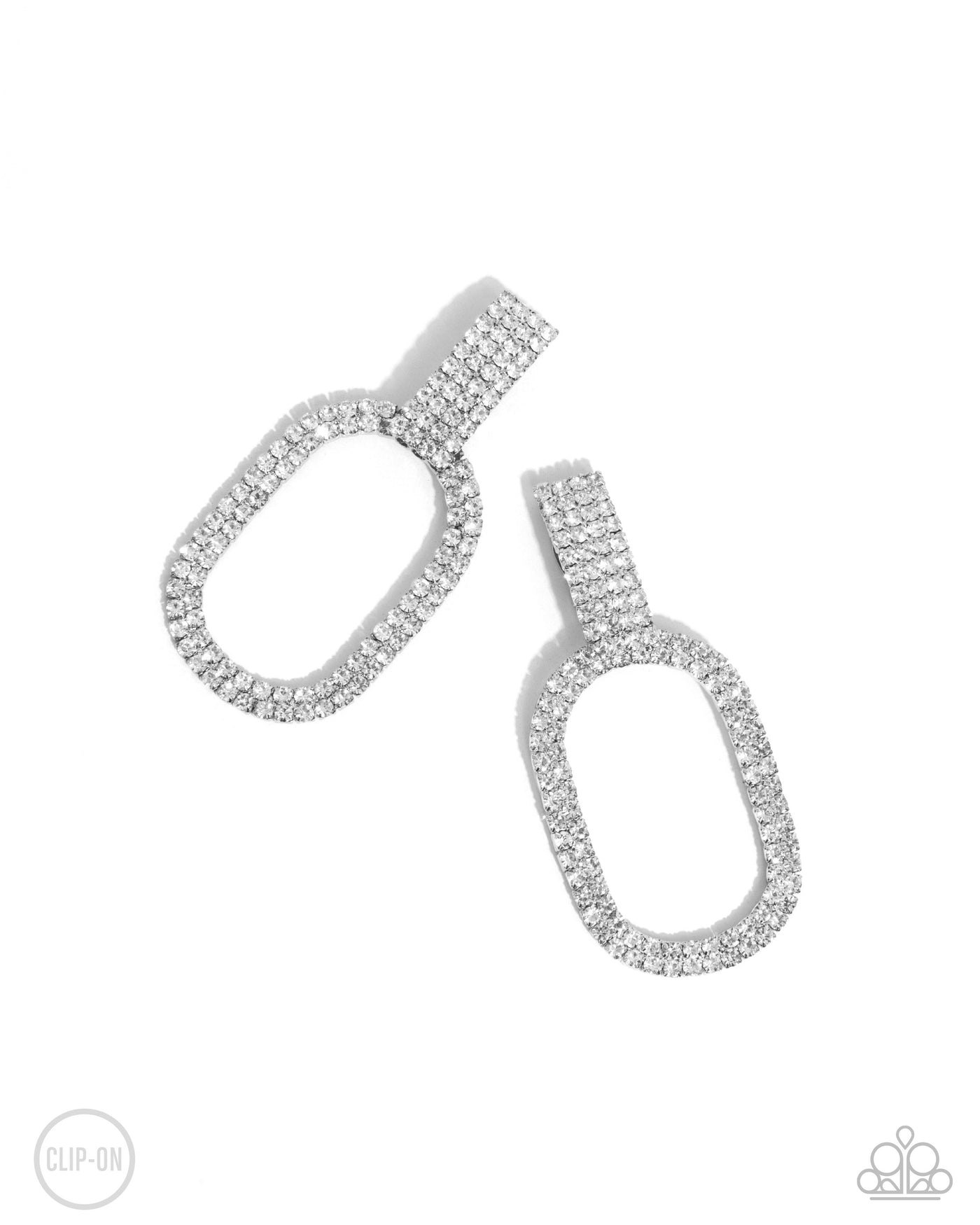 Paparazzi Guarded Glitz - White Clip-On Earrings