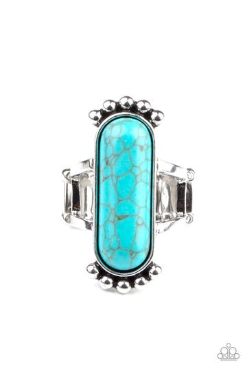 Paparazzi Ranch Relic - Blue Turquoise Stone - Ring