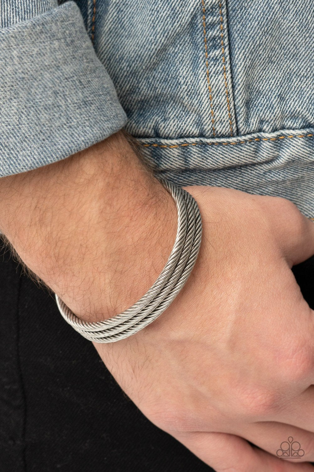 Paparazzi Armored Cable - Silver - Bracelet