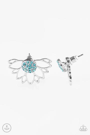 Paparazzi A Fan Fave - Blue Rhinestone Earrings - 2018 Summer Party Pack Exclusive