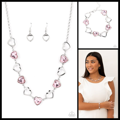 Paparazzi Heart Necklace and Bracelet Set