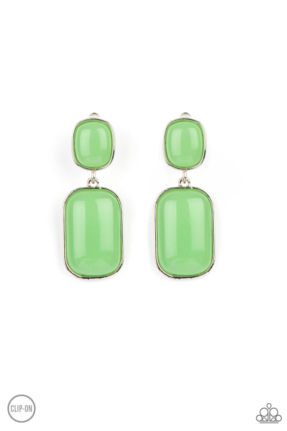 Paparazzi Meet Me At The Plaza - Green Clip-On Earrings