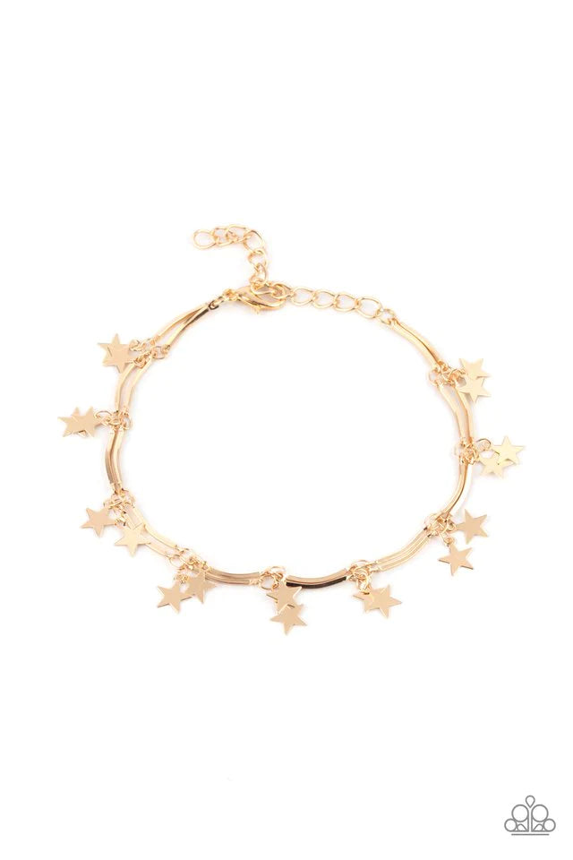 Paparazzi Bracelet ~ Party in the USA - Gold