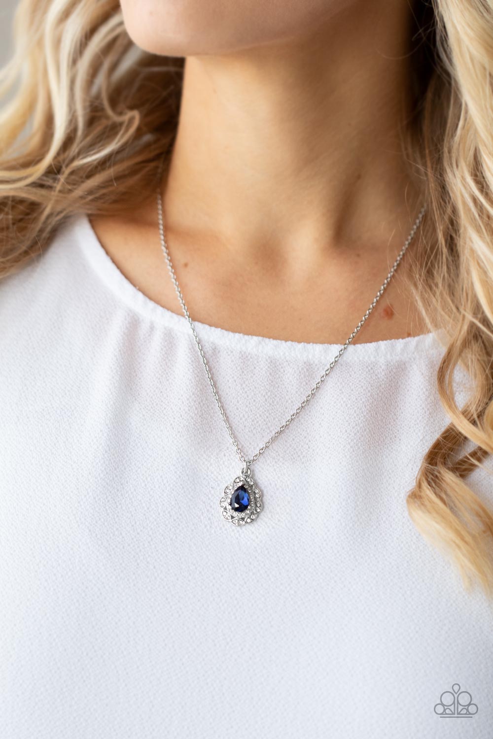 Paparazzi Vintage Validation Blue Necklace