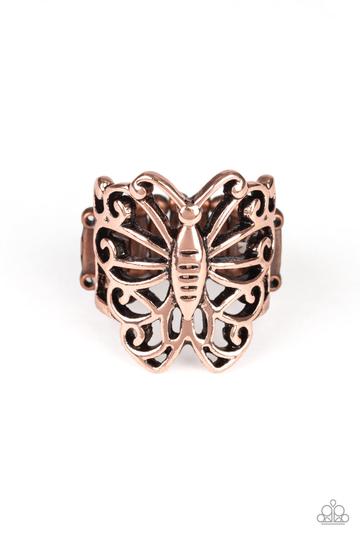 Paparazzi Wouldn't Hurt a BUTTERFLY Copper Ring