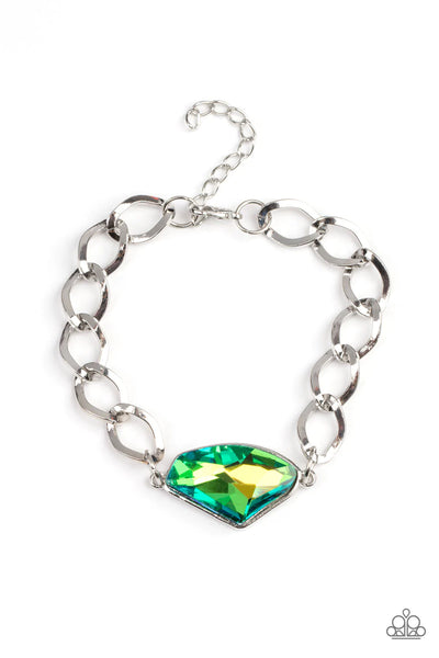 Paparazzi Galactic Grunge - Green Bracelet