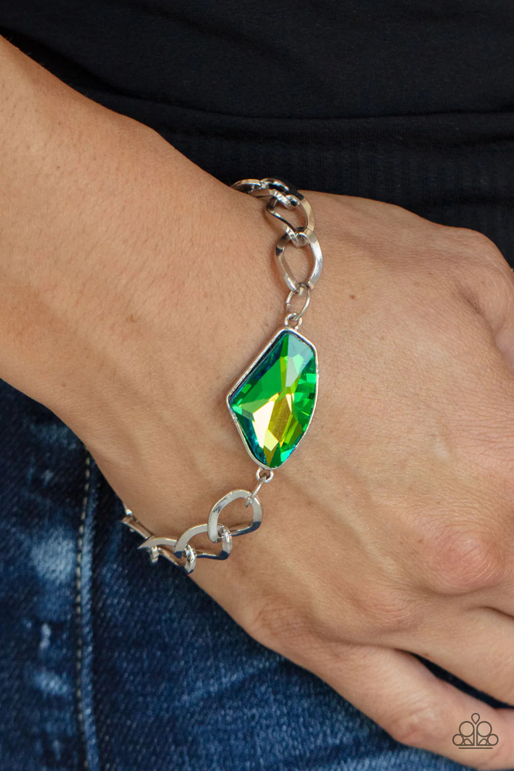 Paparazzi Galactic Grunge - Green Bracelet