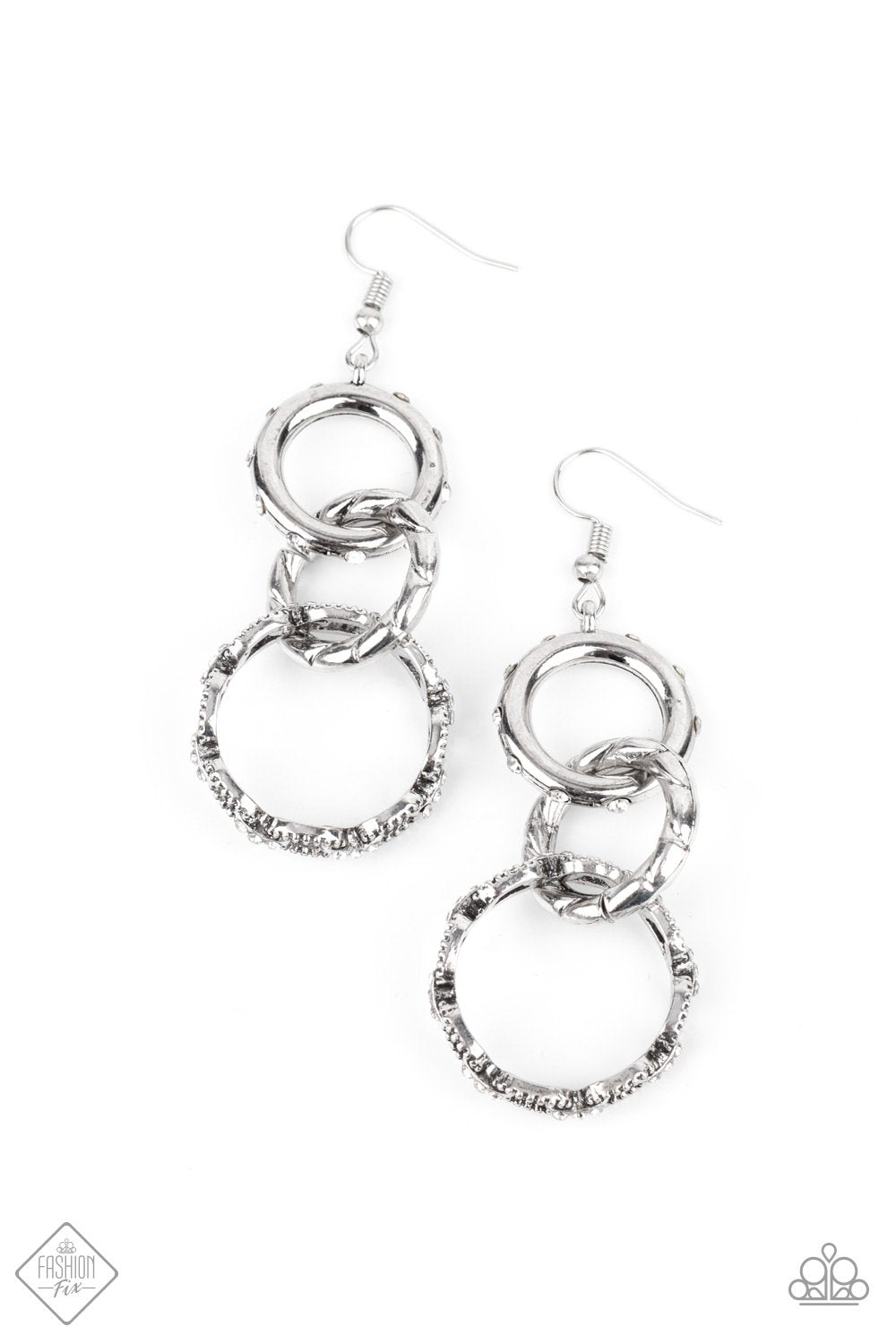 Paparazzi Shameless Shine - White Earrings