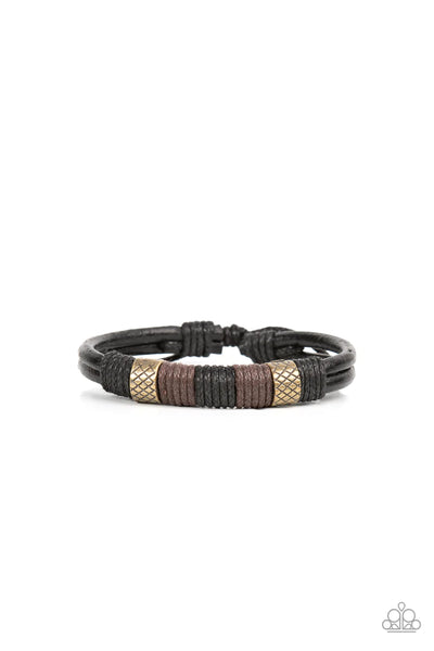 Paparazzi Accessories: Forest Dweller - Brass Urban Leather Bracelet