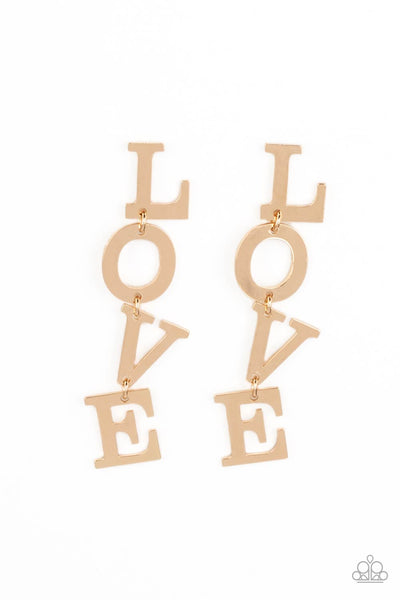 Paparazzi L-O-V-E - Earring Gold
