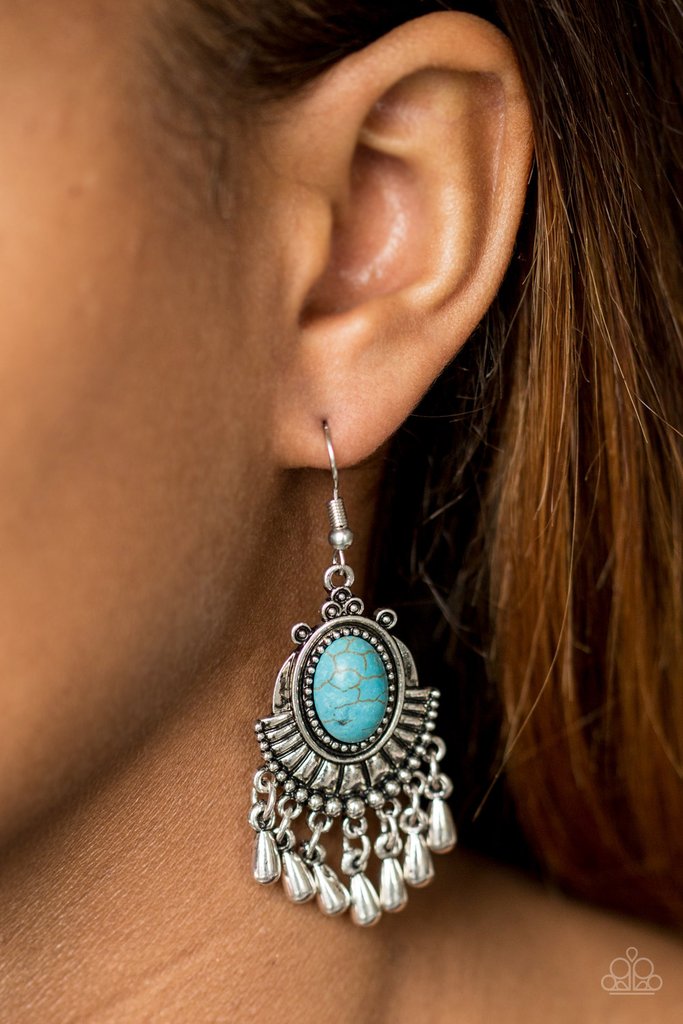 Paparazzi Onward and Westward - Blue Earrings