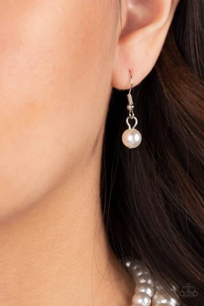 Paparazzi Brilliant Ballerina - White Necklace