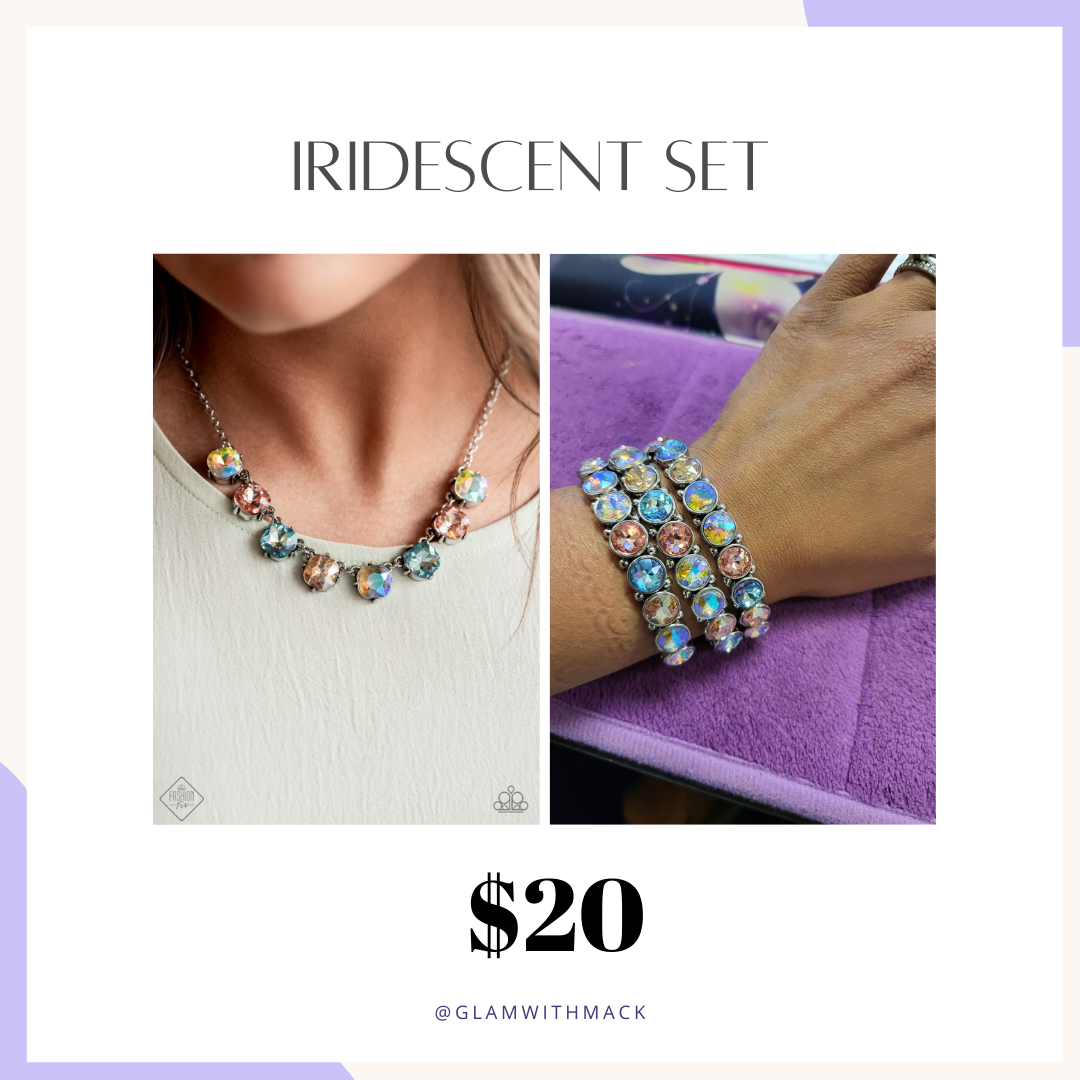 Paparazzi Iridescent Set 4 piece- Necklace and Stack