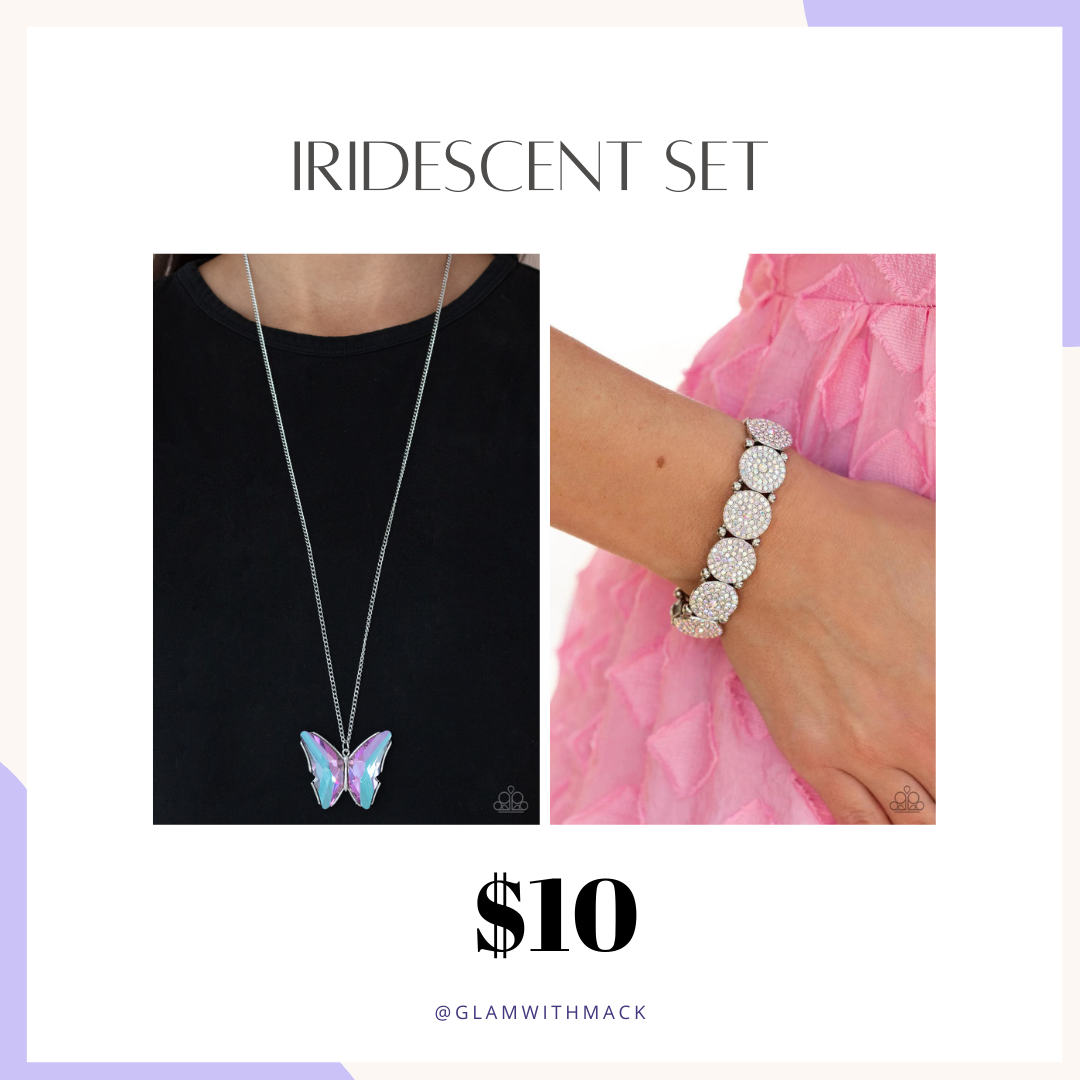 Paparazzi Butterfly Iridescent SEt  Necklace and Bracelet