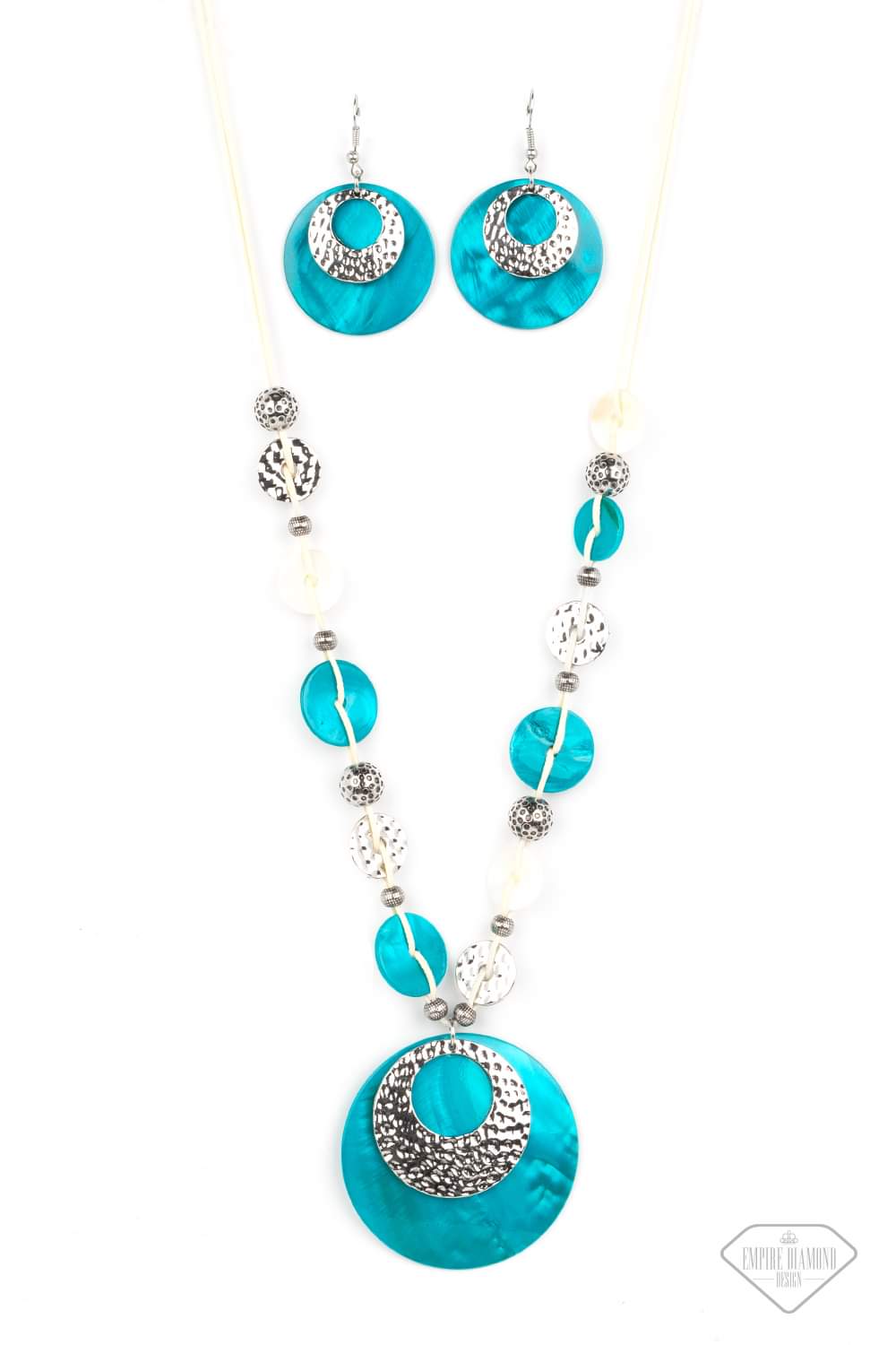 PAPARAZZI "SEASIDE SHANTY!" BLUE NECKLACE & EARRING SET
