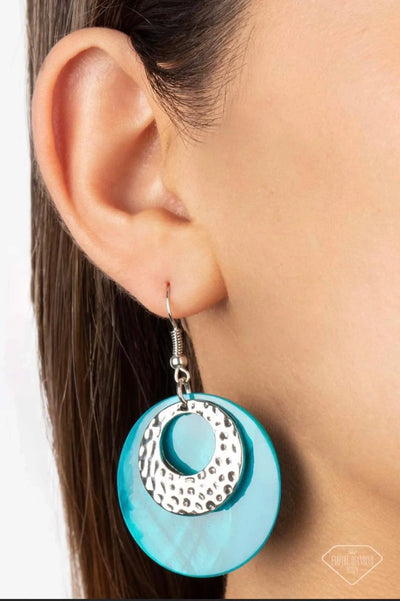 PAPARAZZI "SEASIDE SHANTY!" BLUE NECKLACE & EARRING SET