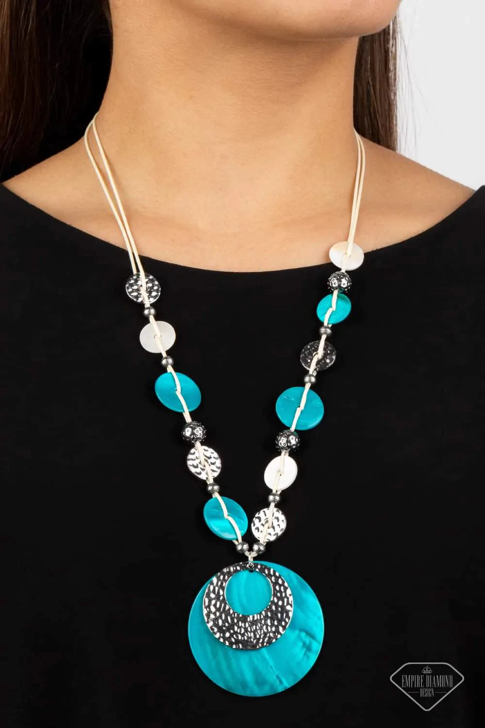 PAPARAZZI "SEASIDE SHANTY!" BLUE NECKLACE & EARRING SET