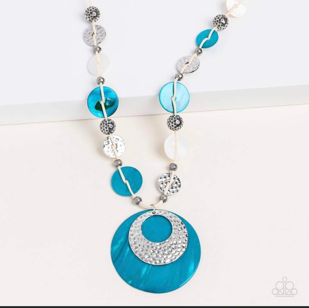 PAPARAZZI "SEASIDE SHANTY!" BLUE NECKLACE & EARRING SET