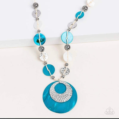 PAPARAZZI "SEASIDE SHANTY!" BLUE NECKLACE & EARRING SET